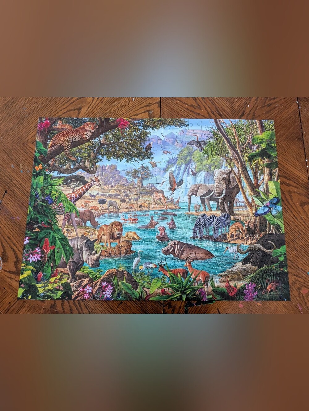 Cobble Hill Puzzle Family Pieces 350+ (African Wildlife / Savannah Scene) - Picture 3 of 4